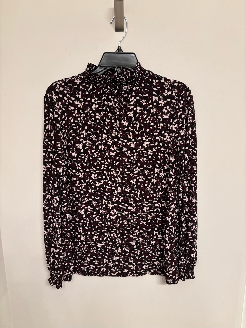 Anne Klein Floral Mock Neck Blouse